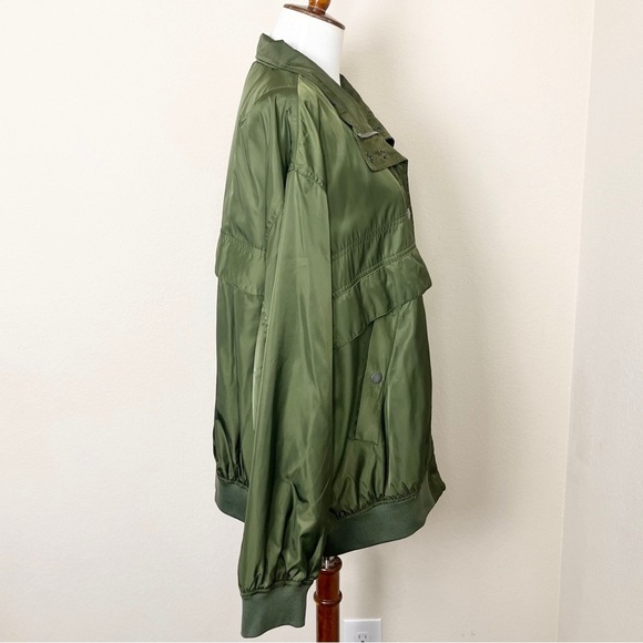 Free People We The Free Here Right Now Green Bomber Jacket - Picture 8 of 15